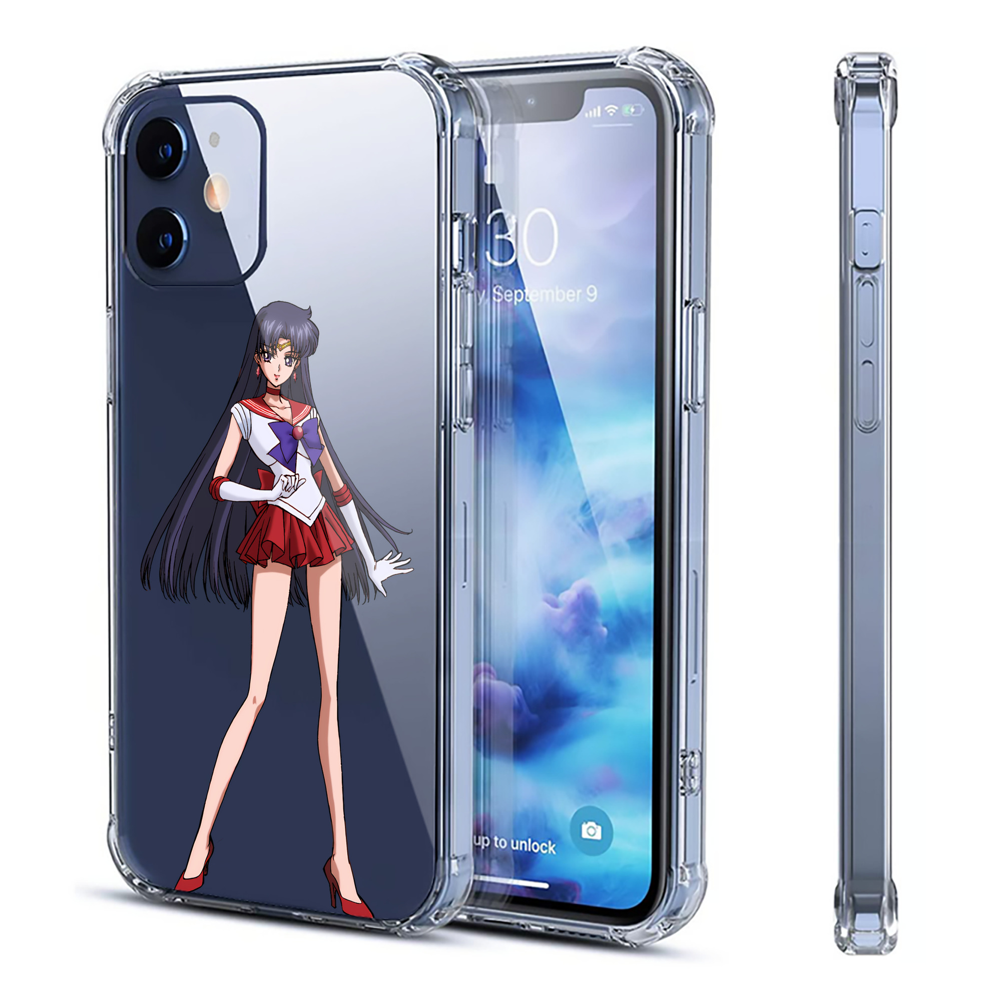 （画像用） 美少女戦士セーラームーン 火野レイ ひの レイ Sailor Moon Hino Rei （セーラーマーズ,Sailor Mars） 【iPhone 12シリーズ対応】透明スマホケース（クリアソフトケース）